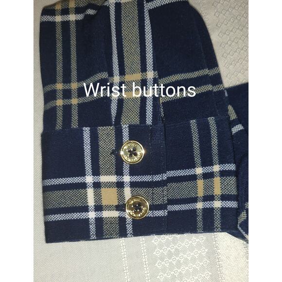 Michael Kors Plaid Dress Womens Medium Blue Tan Preppy Academia School Girl - Picture 16 of 16